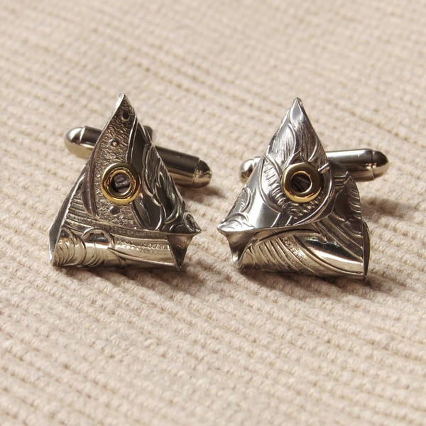 Handmade Fish Head Pewter Cufflinks.