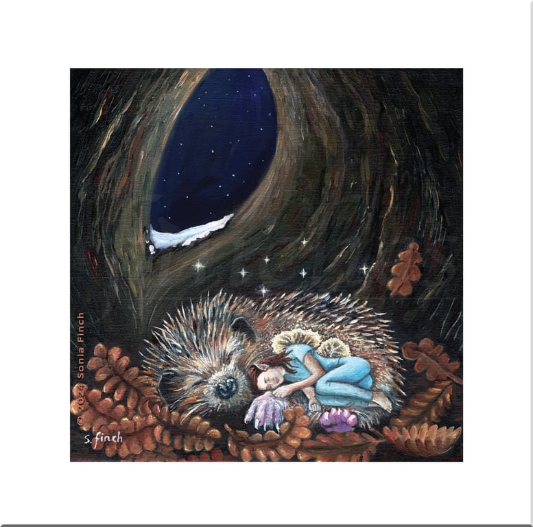 Winter Fairy Guardian of Dreams - Greeting Card