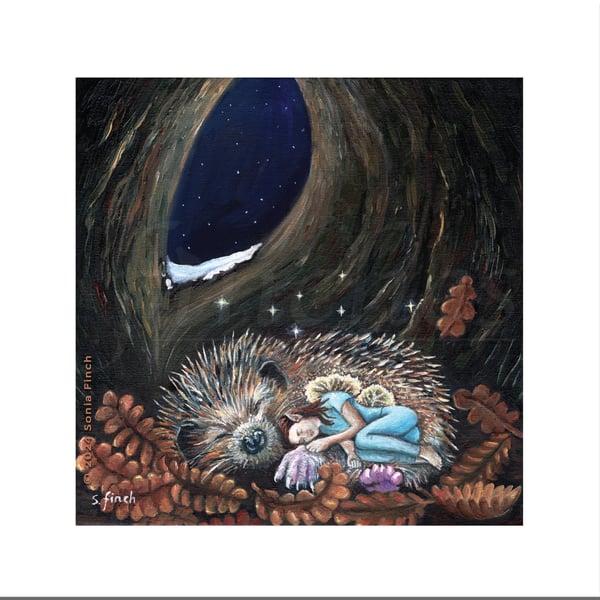 Winter Fairy Guardian of Dreams - Greeting Card