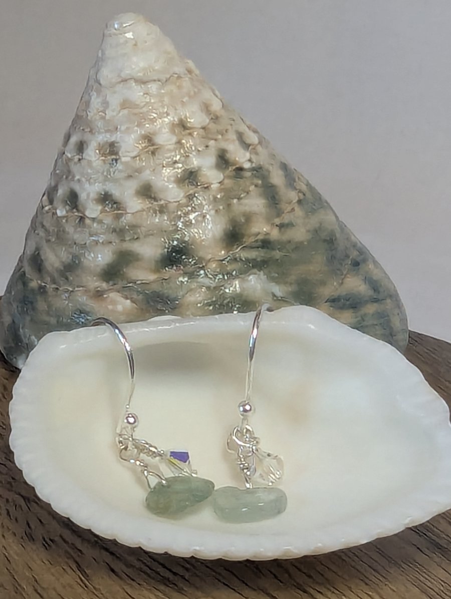 Aquamarine and Swarovski Earrings