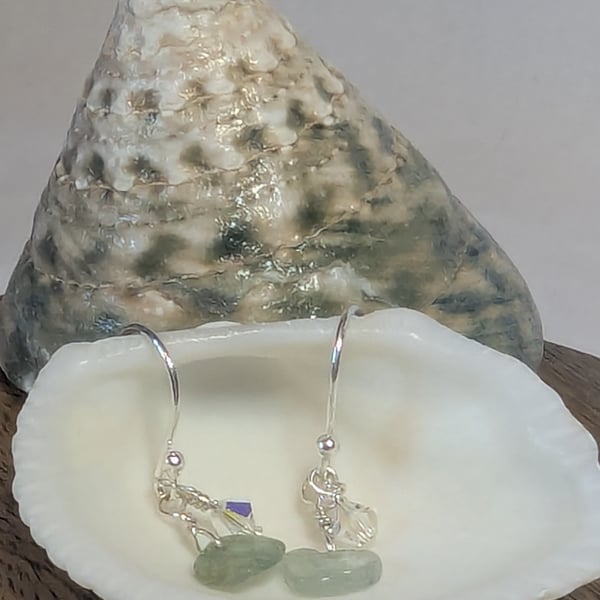 Aquamarine and Swarovski Earrings