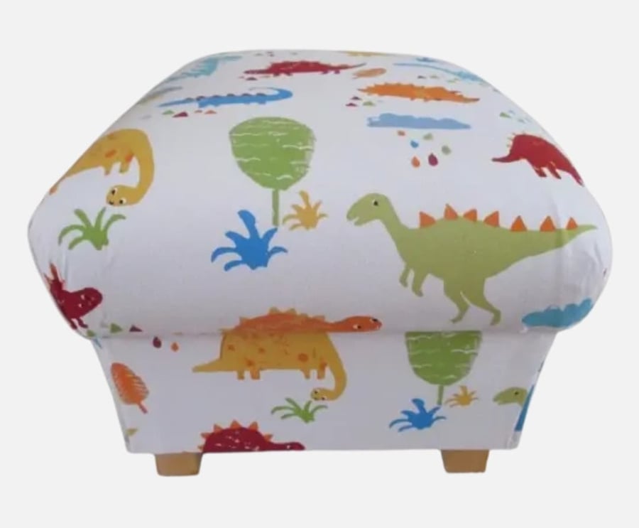 Prestigious Dinosaurs Footstool Nursery Pouffe Dinos T-Rex Boys Bedroom Decor