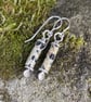 Scrolls Dalmatian jasper silver earrings