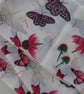 Handprinted chiffon scarf Echinacea & Butterflies