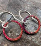  Copper Textured Circle Dangle  Earrings - Image 6