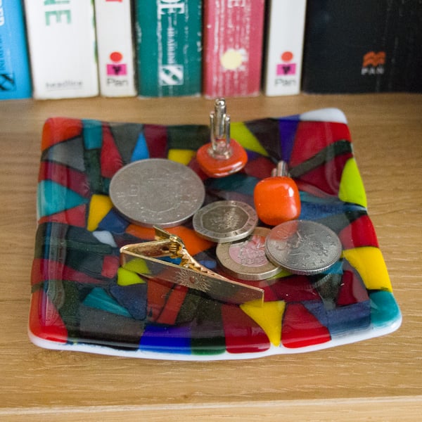 Mosaic Fused Glass Trinket Dish - 9275