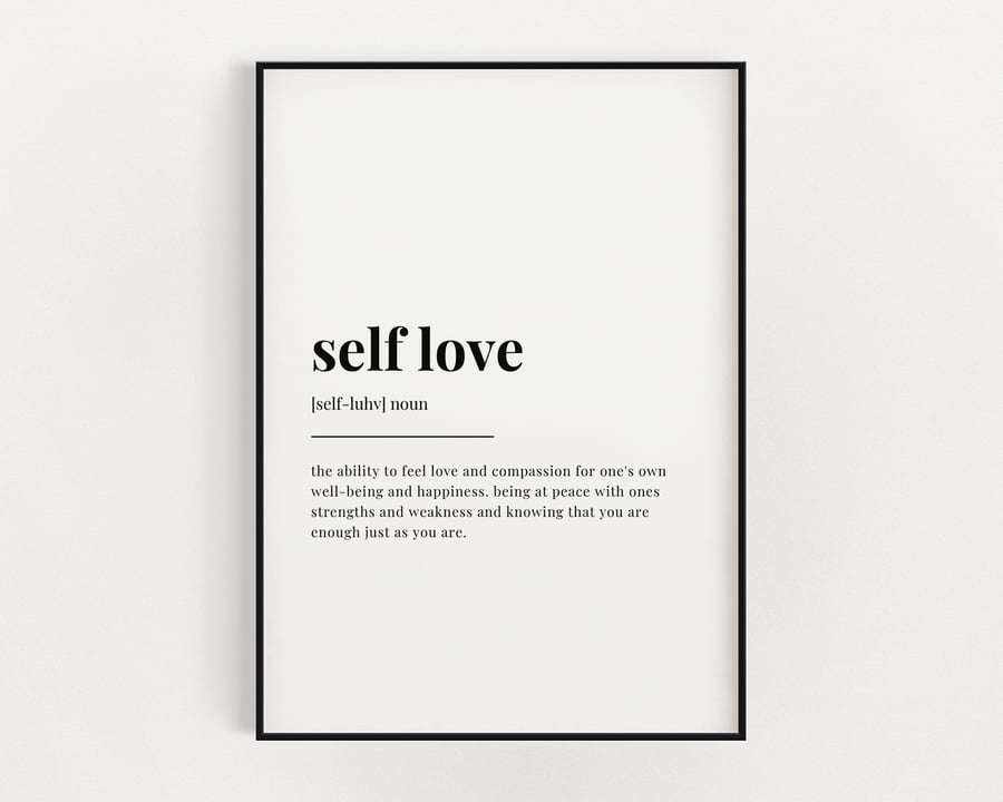SELF LOVE DEFINITION PRINT, Quote Print, Wall Art Print, Definition Wall Art