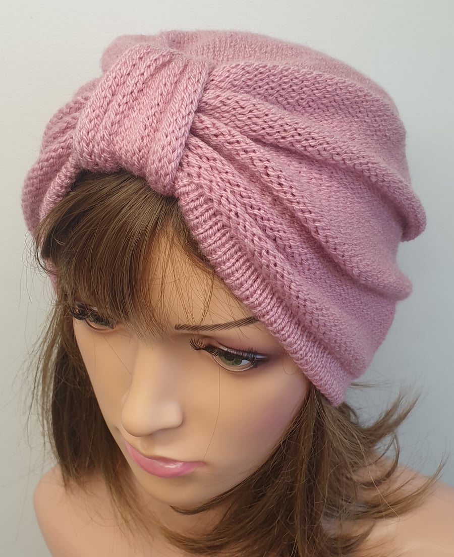 Knit women turban hat