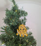 Embroidered hanging Octopus, Christmas decorations, wrapped in lights, machine e - Image 5