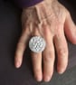 Cat face Ring (large), Sterling Silver - Image 2