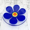 Fused Glass Retro Lilac Flower Dish - Handmade Fused Glass Dish