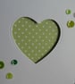 Happy Birthday Card -Spring Green and White Polka Dot Heart Aperture - Image 5