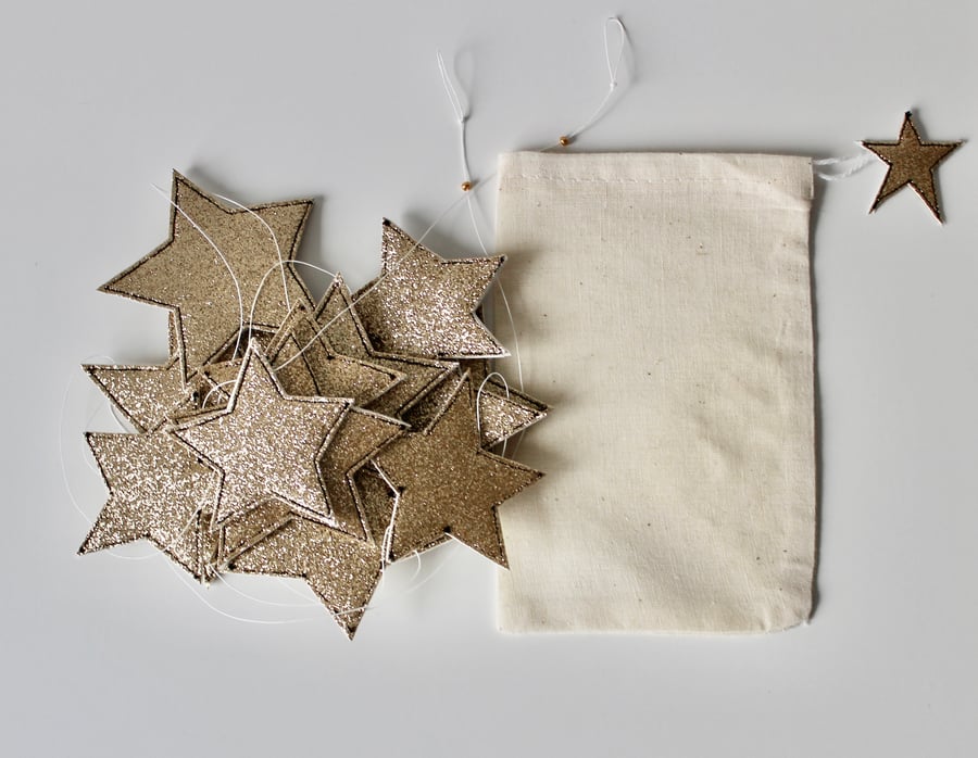 Glitter Star Garland - Hanging Decoration