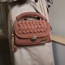 Brown shoulder crochet bag