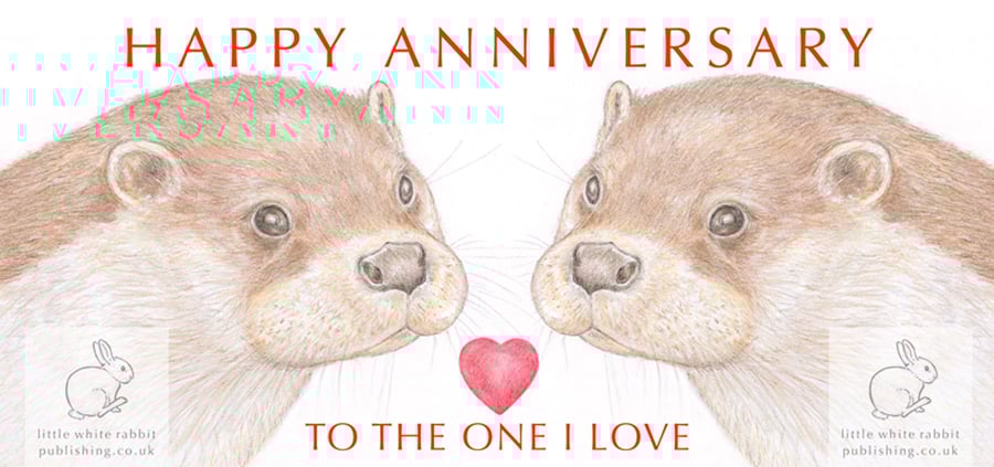Otter Nose to Nose - Anniversary Card