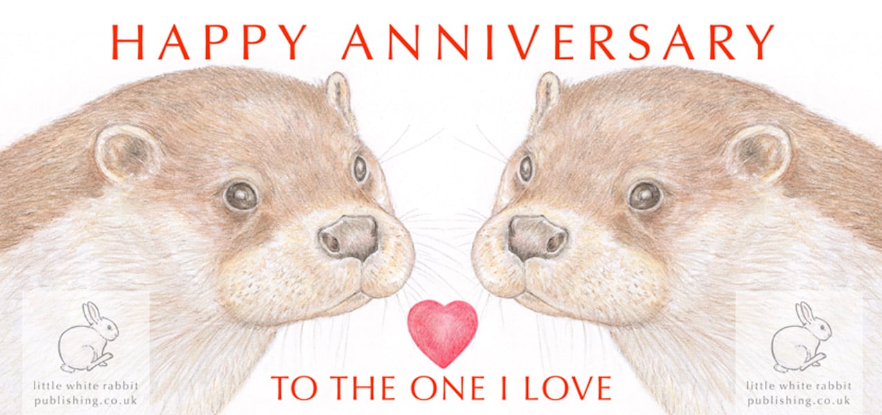 Otter Nose to Nose - Anniversary Card