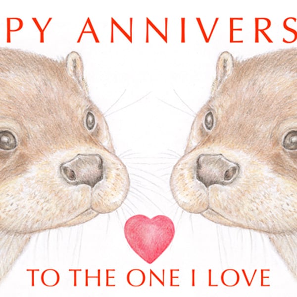 Otter Nose to Nose - Anniversary Card