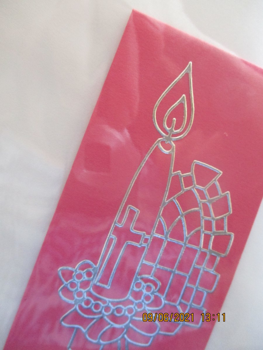 Candle and Church Window Mini Card