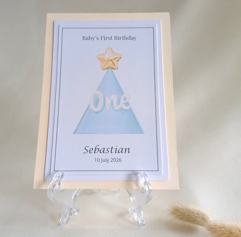 Baby's First Birthday Card - First Birthday Keepsake (Personalised)