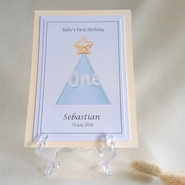 Baby's First Birthday Card - First Birthday Keepsake (Personalised)