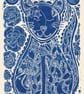 Cat Linocut Original Print A4 - Image 1