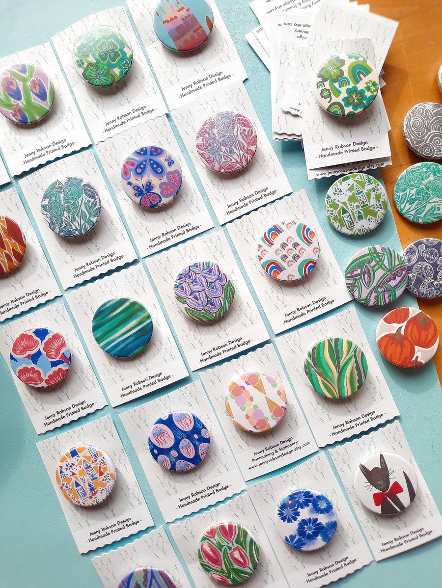 Lucky Dip! Handmade Printed Badge- 38mm 