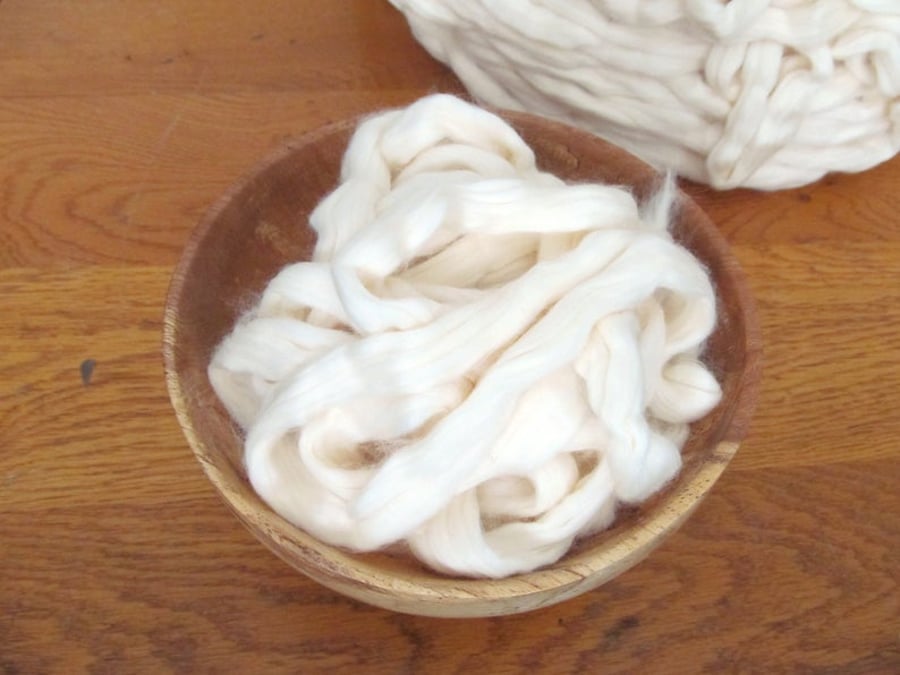 Egyptian Cotton Combed Top White Cellulose fiber blending carding spinning 100g