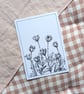 Orignal Black Ink Flower Painting A6 - Image 2