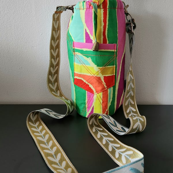 COLOURFUL PRINTED WATER COOLER WITH DETACHABLE STRAP AND DRAWSTRING