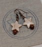 Cream howlite star and goldstone bead earrings with copper ear wires - Image 9