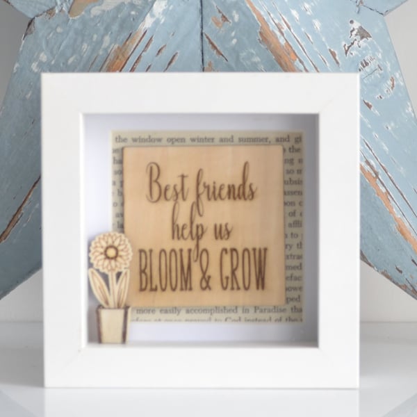 Framed Best Friends Help Us Bloom & Grow Friendship Gift