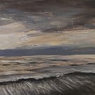 Silver Seas, little acrylic seascape 