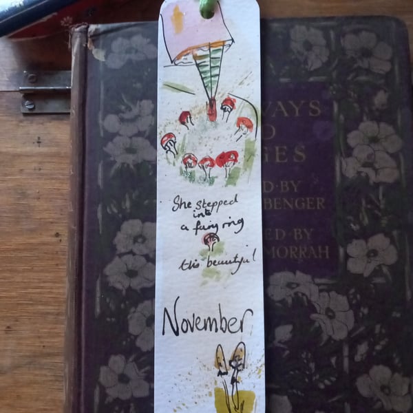 Hand painted bookmark ' November 