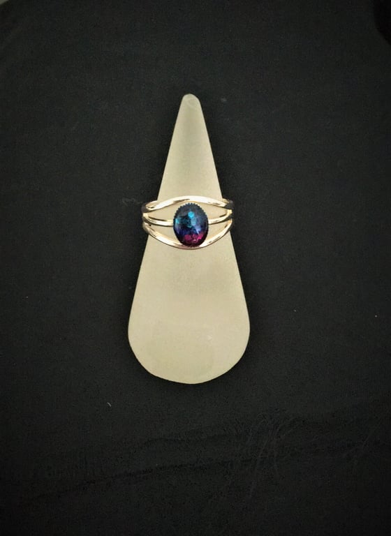 Pretty Tri-Coloured Adjustable Ring - 1