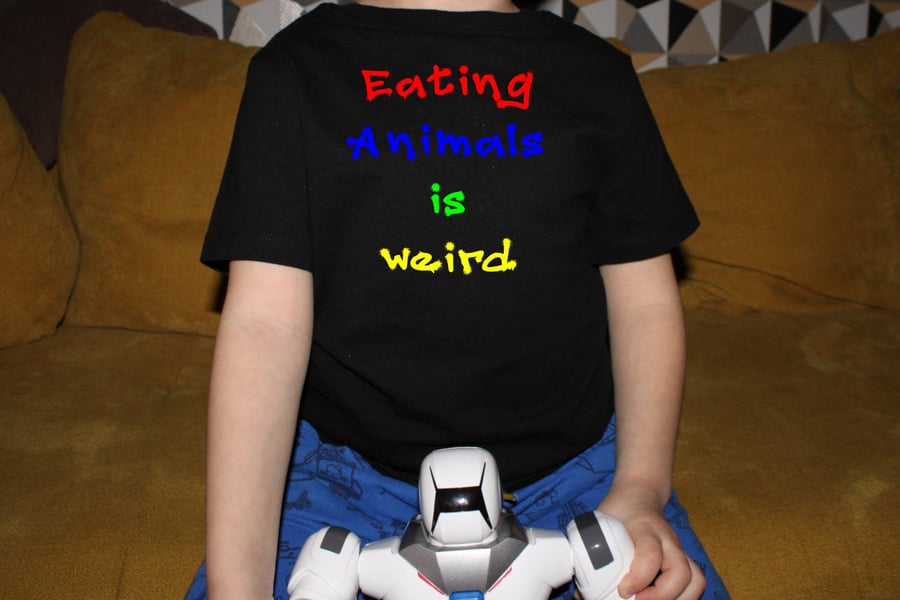 Eating Animals is Weird Kids Organic Cotton T Shirt