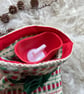 Mini Hot Waterbottle - Red & Green. Handwoven in Wales - Image 3