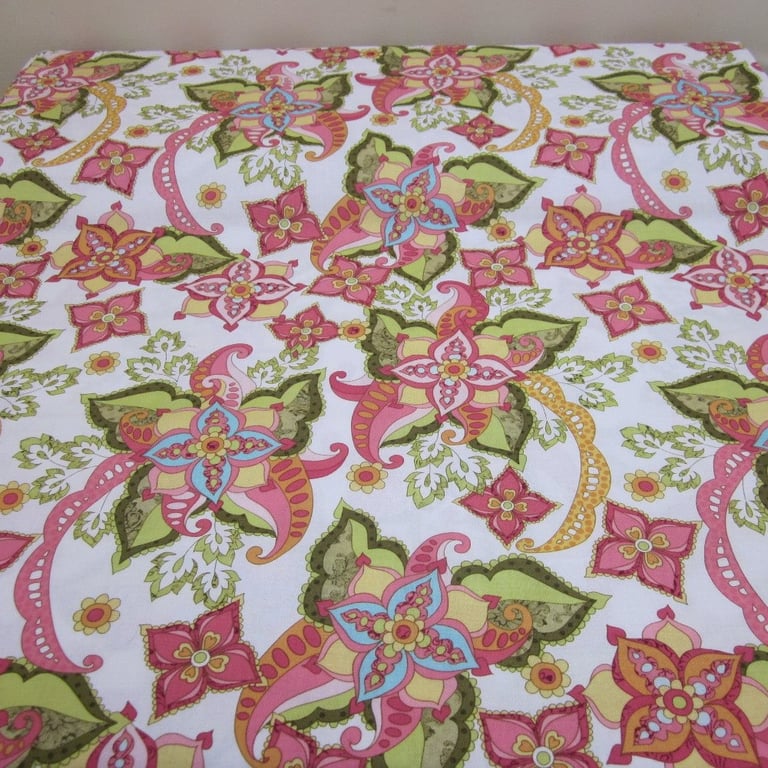 Bohemian Festival White Fabric Fat Quarter
