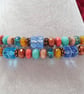 Colourful and sparkly slim beaded Czech glass wrap bracelet - Image 3