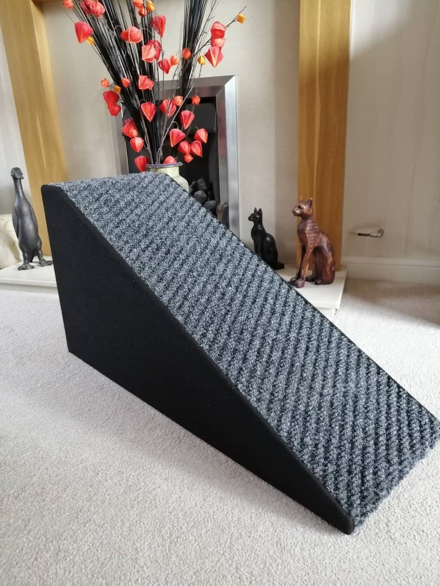 32cm H x 65cm L Pet Ramp finished Black Grey Carpet