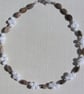 Coffee Agate & Clear Quartz Gemstone Beaded Necklace "Caramel Sparkle" - Image 7