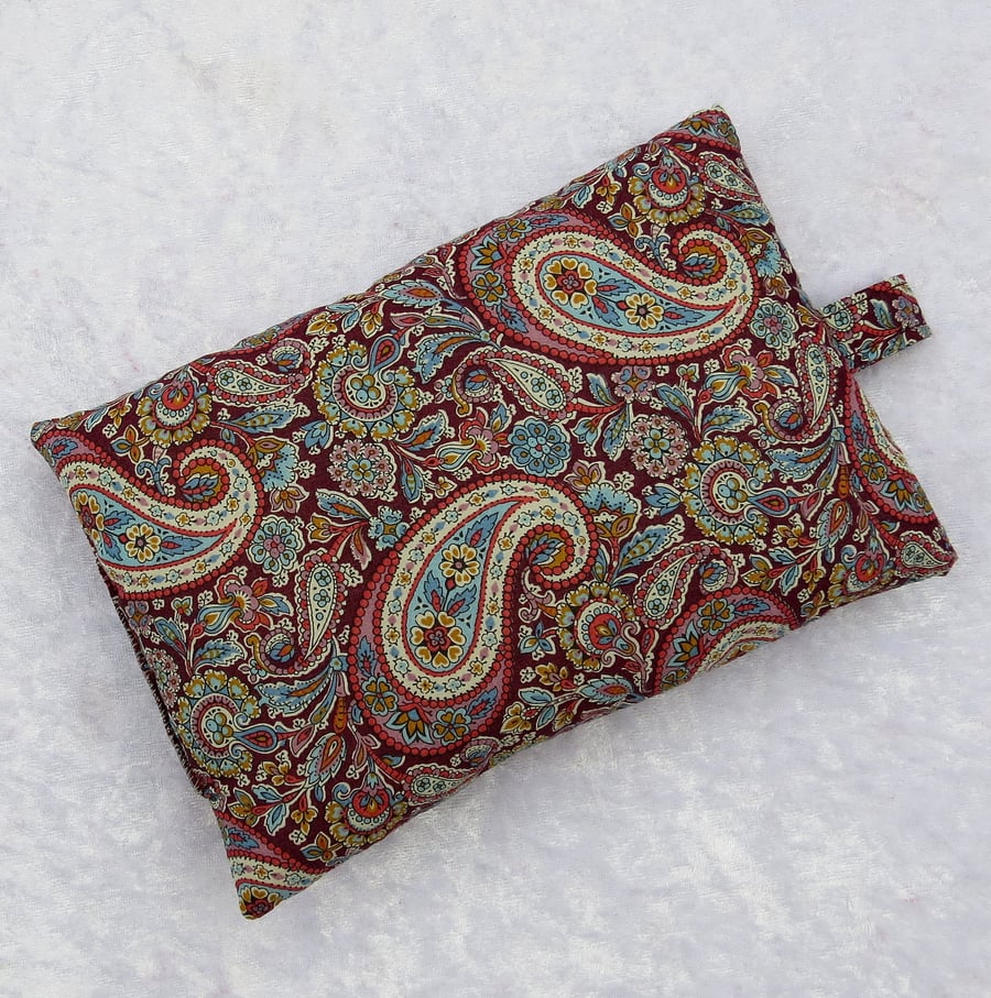 Mouse wrist rest, wrist support, made from Liberty Tana Lawn, paisley