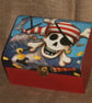 Pirate Treasure Chest Box Jolly Roger napkin decoupage - Image 1