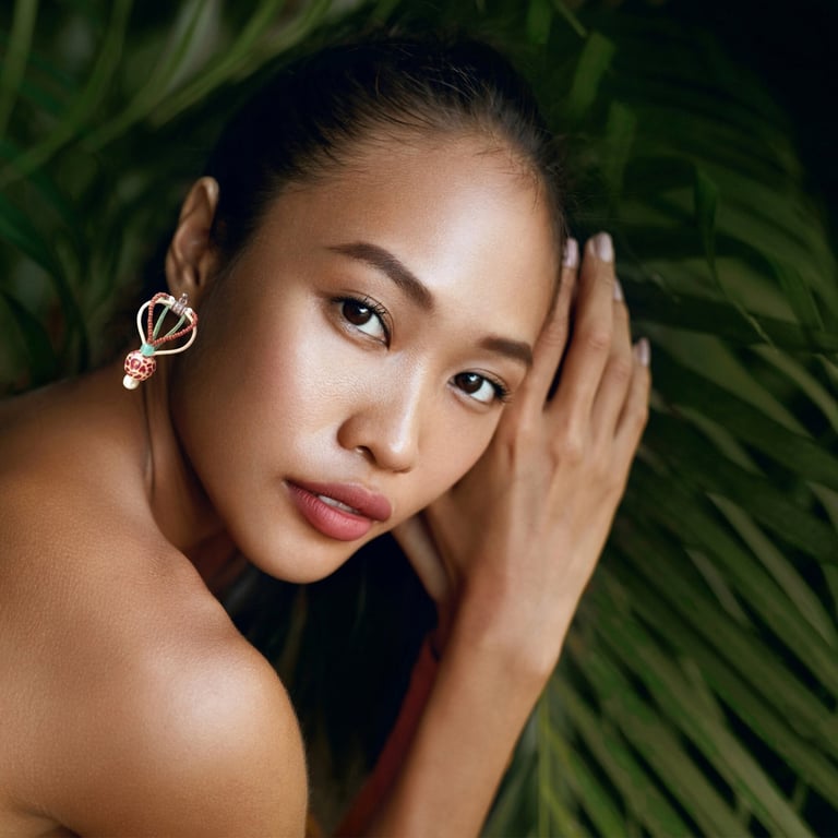 Statement Brown Beaded Earrings