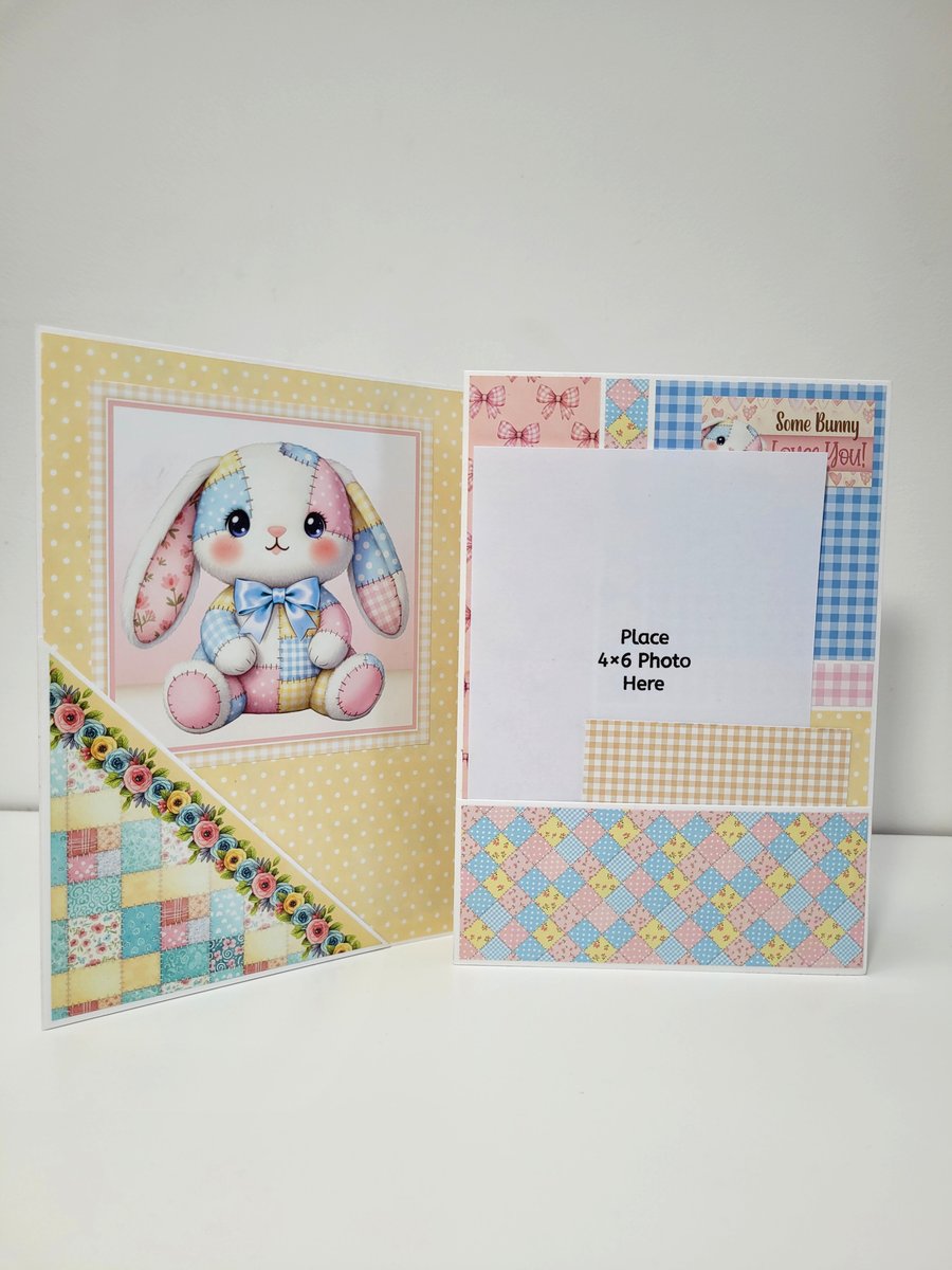 New Baby Keepsake Greeting Card Folio - Pastel Quilt Nursery Theme