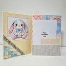 New Baby Keepsake Greeting Card Folio - Pastel Quilt Nursery Theme