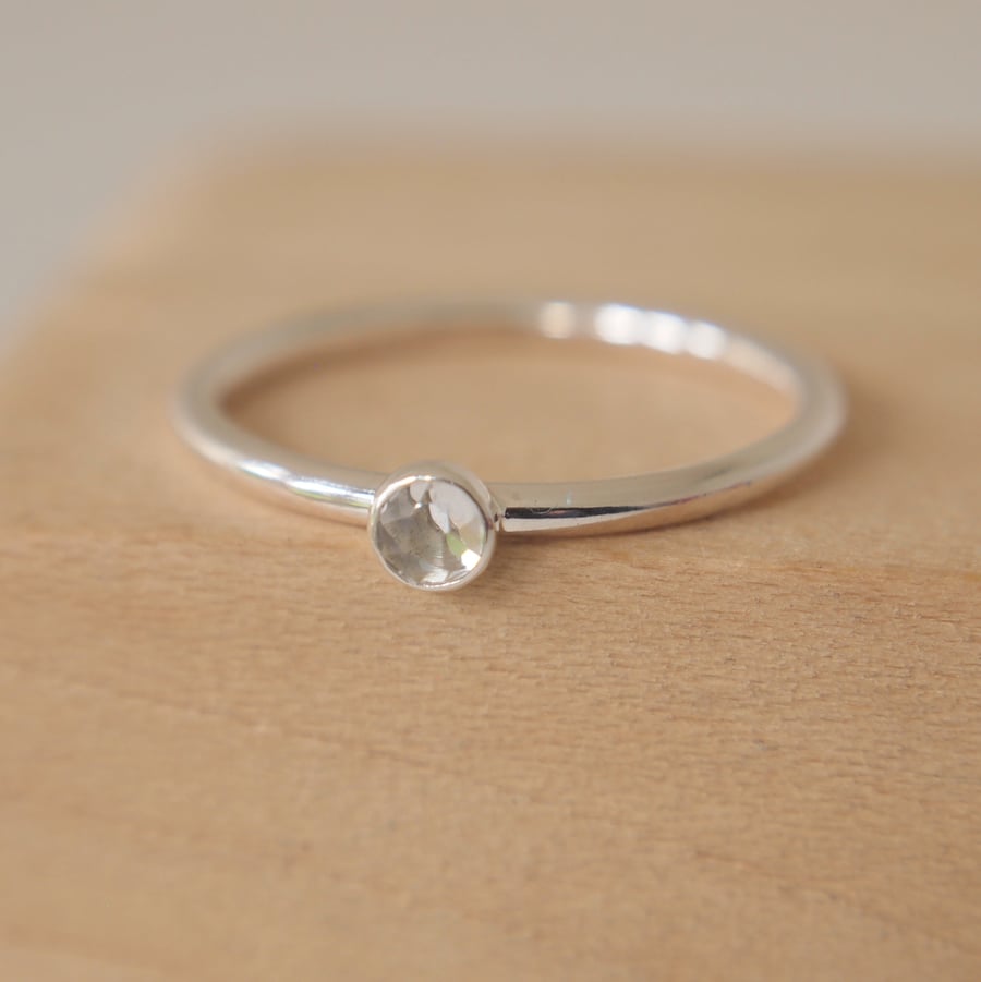April Birthstone Small Gemstone Ring