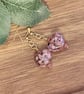 Handmade Pink Lampwork Heart Earrings - Image 7