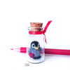 Penguin in a miniature glass bottle by Lily Lily Handmade