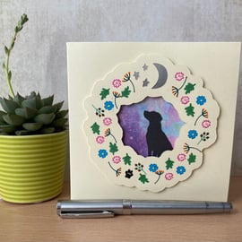 Pet Remembrance Card for Dog Lover - original design, hand painted card