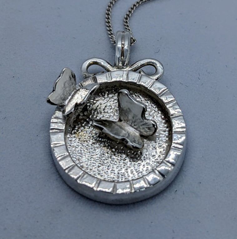 Sterling silver butterflies pendant, Nature lover gift, British wildlife